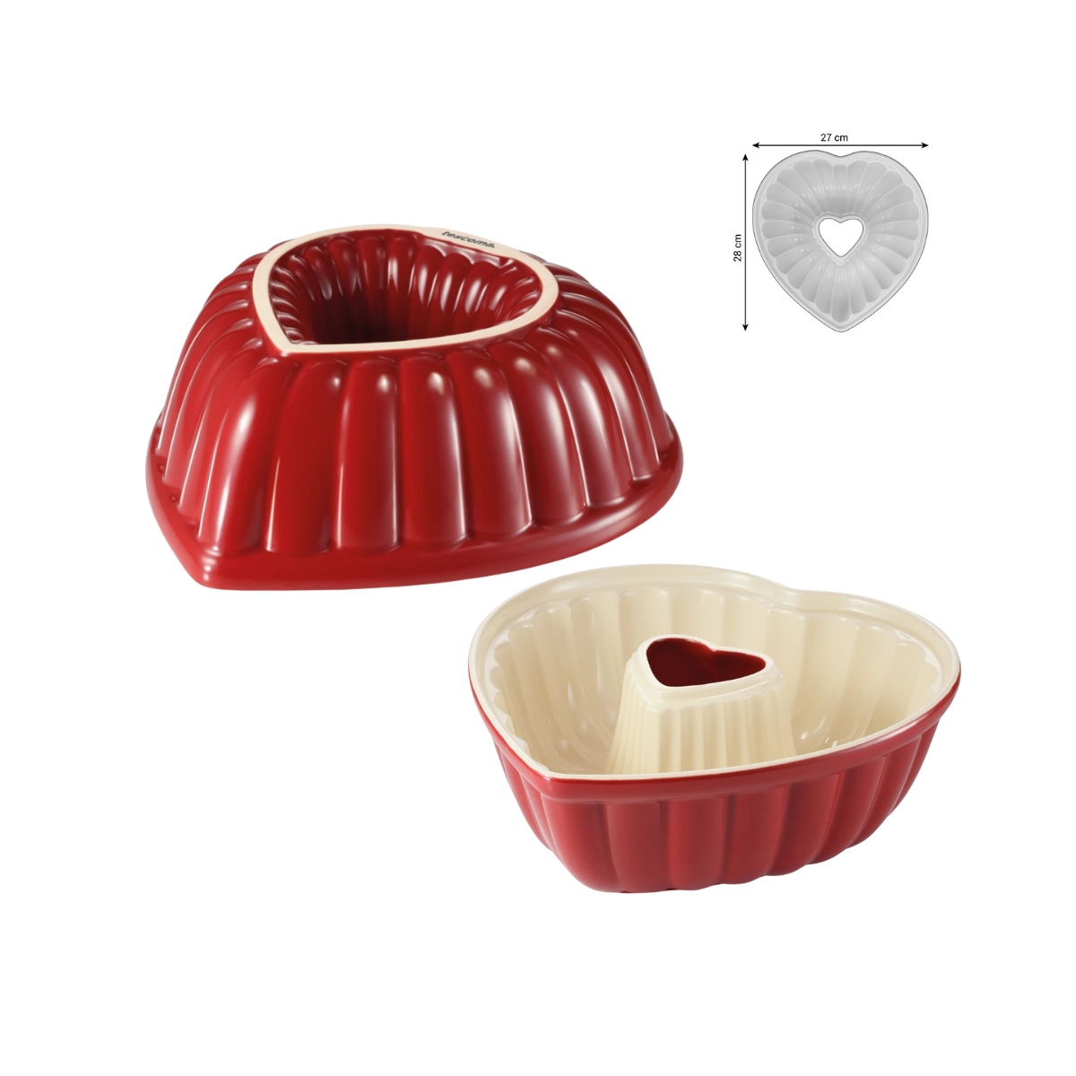 Keramická forma Delicia, tvar srdce