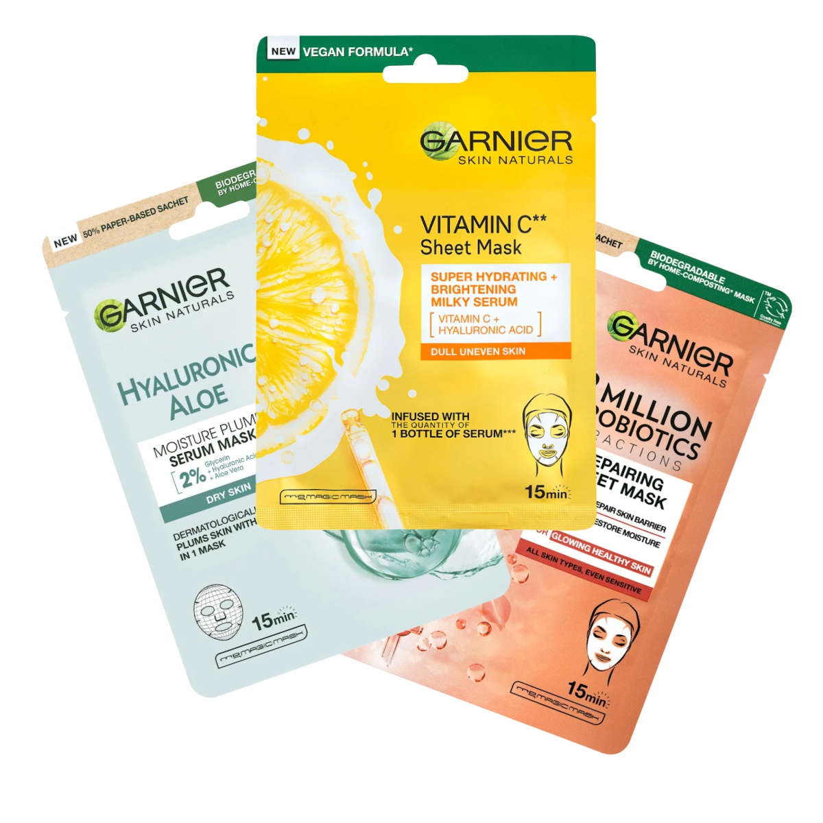 Garnier pleťová maska, mix druhů