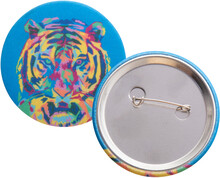 Placka - odznak se �pendl�kem PinBadge RPET Maxi, b�l�, st��brn�