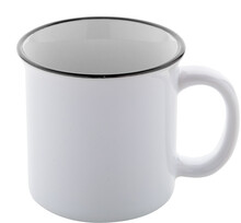 Retro hrnek pro sublimaci Woodstock Subo, �ern�, b�l�