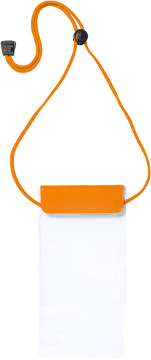 Vod�odoln� obal na mobil Splash, oran�ov�, pr�hledn�