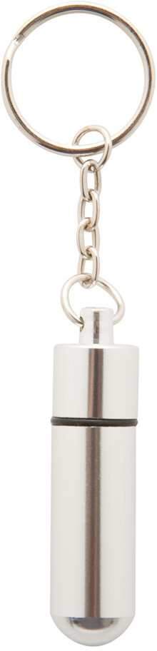 Box na pilulky s p��v�kem na kl��e Carrypill, st��brn�