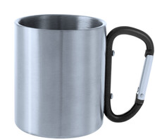 Hrnek z nerez oceli Cadisha, �ern�, st��brn�