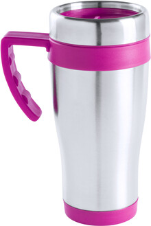 Termo hrnek Caprol Plus, r��ov�, st��brn�