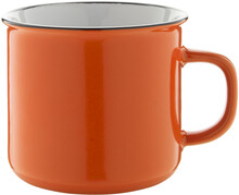 Retro hrnek Woodstock, oran�ov�, b�l�