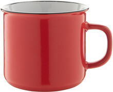 Retro hrnek Woodstock, �erven�, b�l�