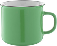 Retro hrnek Woodstock, zelen�, b�l�