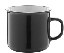 Retro hrnek Woodstock, �ern�, b�l�