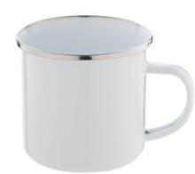 Smaltovan� hrnek Enavint, b�l�, b�l�