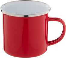 Smaltovan� hrnek Enavint, �erven�, b�l�