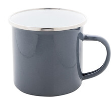 Smaltovan� hrnek Enavint, �ed�, b�l�