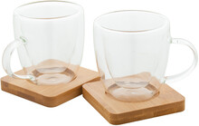 Sklen�n� sada ��lk� na espresso Mocaboo, pr�hledn�, p��rodn�