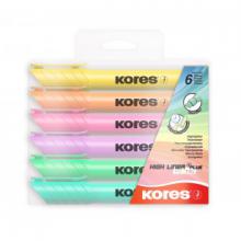 zv�raz�ova� KORES, 0,5 - 5 mm, pastelov� barvy, sada 6ks