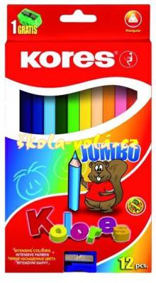 PASTELKY KORES JUMBO trojhrann� 12ks