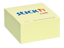 Samolepic� blo�ek kostka Stick'n by Hopax, 76 x 76 mm, pastel �lut�, 400 l�stk�