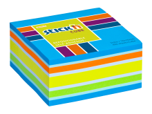Samolepic� blo�ek kostka Stick'n by Hopax, 76 x 76 mm, neon modr� mix, 400 l�stk�