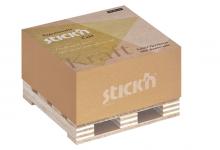 Samolepic� blo�ek kostka Stick'n by Hopax KRAFT na paletce, 76 x 76 mm, p��r. hn�d�, 400 l�stk�