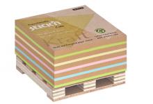 Samolepic� blo�ek kostka Stick'n by Hopax KRAFT na paletce, 76 x 76 mm, mix barev, 400 l�stk�