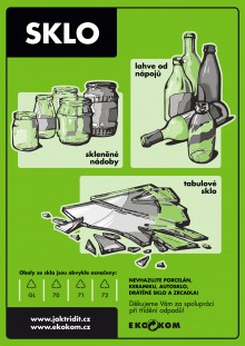 Samolepka na t��d�n� odpad A4 sklo