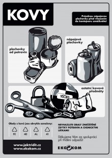Samolepka na t��d�n� odpad A4 kovy