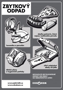 Samolepka na t��d�n� odpad A4 zbytkov� odpad