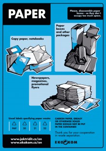 Samolepka na t��d�n� odpad A4 paper