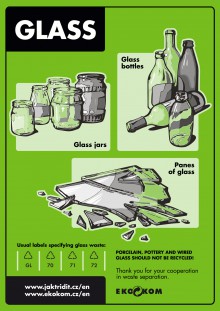 Samolepka na t��d�n� odpad A4 glass