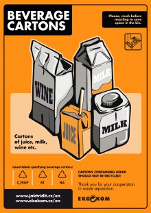 Samolepka na t��d�n� odpad A4 beverage cartons