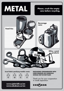 Samolepka na t��d�n� odpad A4 metal