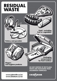 Samolepka na t��d�n� odpad A4 residual waste