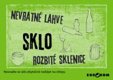 Samolepka na t��d�n� odpad - sklo