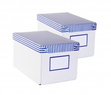 Krabice archiva�n� HIT OFFICE na CD, 16 x 26 x 14,5 cm, b�l�-modr�