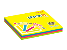 Samolepic� blo�ek Stick'n by Hopax MAGIC, 76 x 76 mm, neon mix, 100 l�stk�