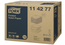 Skl�dan� toaletn� pap�r Advanced Tork 114277, b�l�, 2 vrstvy, syst�m T3