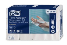 Skl�dan� pap�rov� ru�n�ky Tork Multifold Premium Xpress 100888,  2vrstv�, jemn�, b�l�, syst�m H2