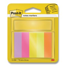 Samolep�c� z�lo�ky 3M 670/5, 15 x 50 mm, mix barev, 5 x 100 l�stk�