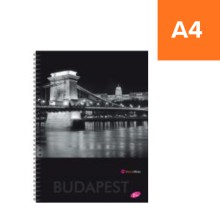Pozn�mkov� blok spir�lov� Metropole v noci, A4, linkovan�, mix 9 motiv�, 70 list�