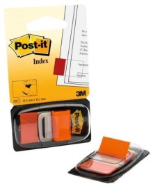 Samolep�c� z�lo�ky 3M Post it, 680-4, 25,4 x 43,2 mm, oran�ov�, 50 l�stk�