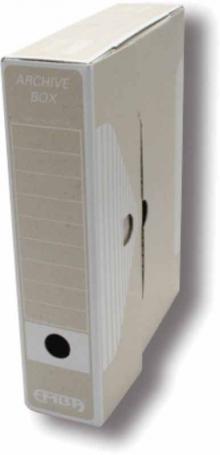 Krabice archiva�n� EMBA  A4, 7,5 x 33 x 26 cm, p��rodn� hn�d�, b�l�
