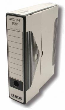 Krabice archiva�n� EMBA  A4, 7,5 x 33 x 26 cm, p��rodn� hn�d�, �ern�