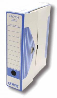 Krabice archiva�n� EMBA  A4, 7,5 x 33 x 26 cm, p��rodn� hn�d�, modr�
