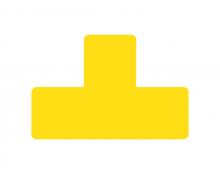 Podlahov samolepic znaen -  tvar T, 15 x 5 cm, lut - 10 ks